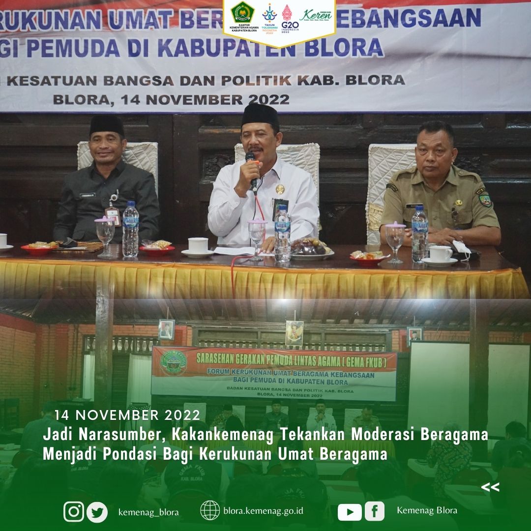 Jadi Narasumber, Kakankemenag Tekankan Moderasi Beragama Menjadi Pondasi Bagi Kerukunan Umat Beragama