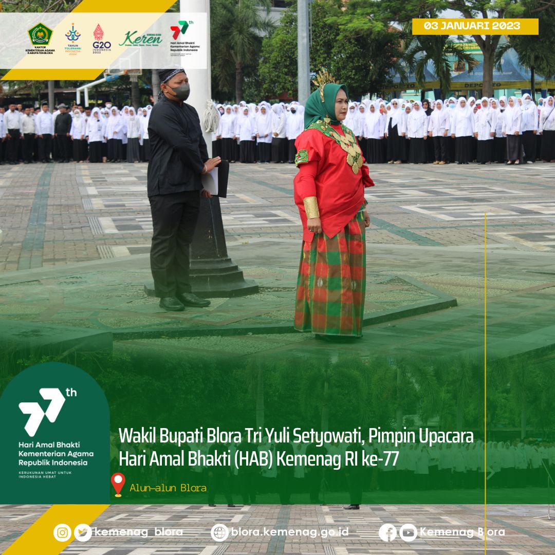 Wakil Bupati Blora Pimpin Upacara HAB Kemenag RI ke-77
